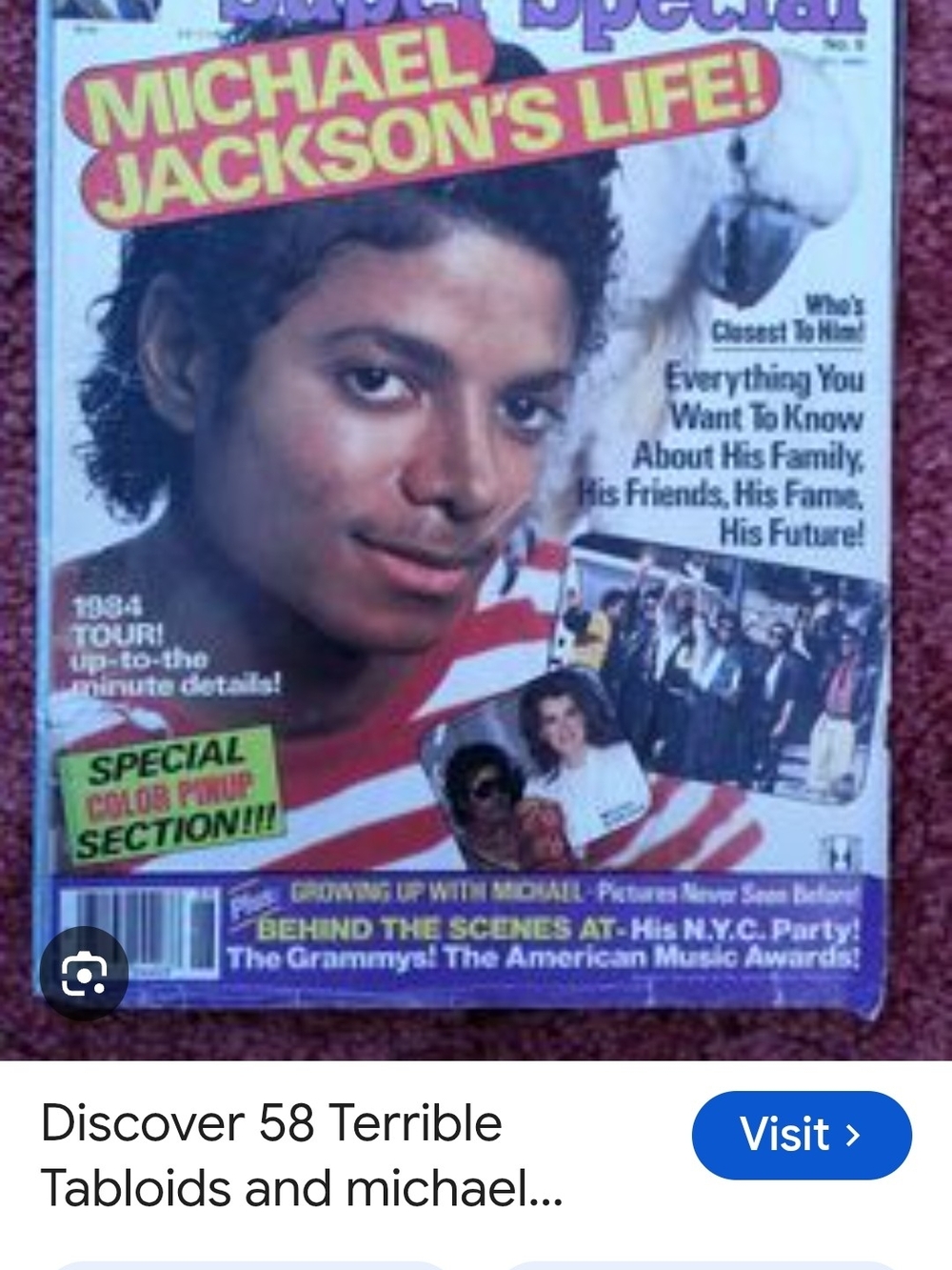 Michael Jackson Magazine Cover Print - Red & White
